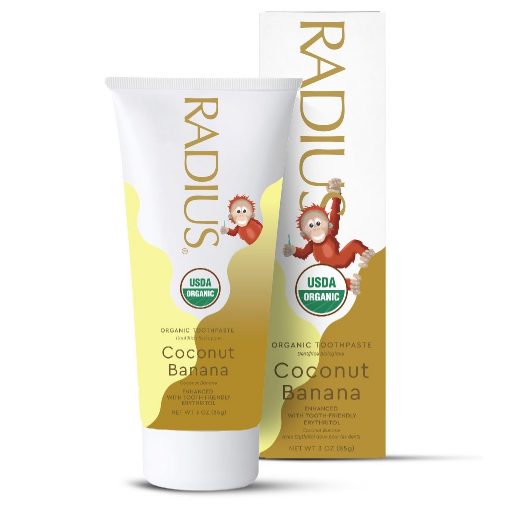 Kem đánh răng hữu cơ cho bé vị chuối dừa radius 85g