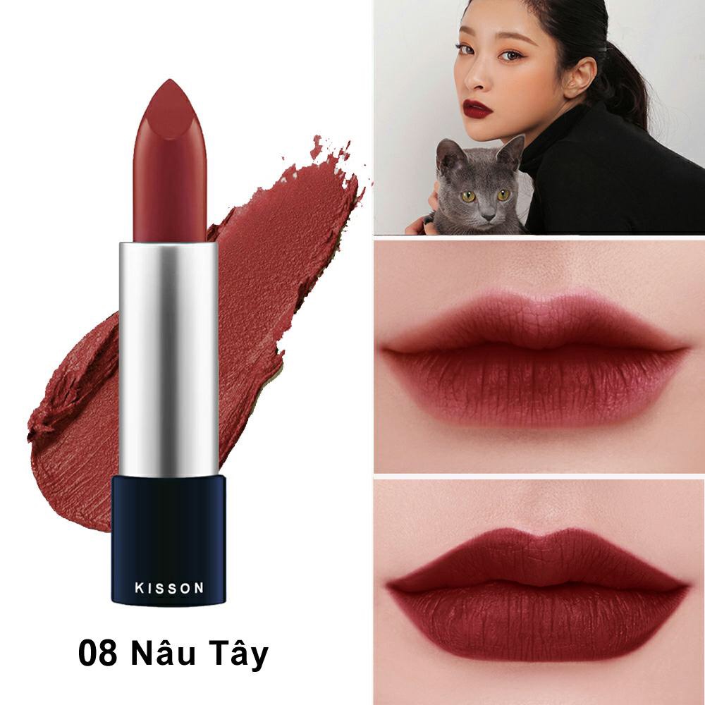 Son lì mịn môi thiên nhiên KISSON matte lipstick trọn bộ màu