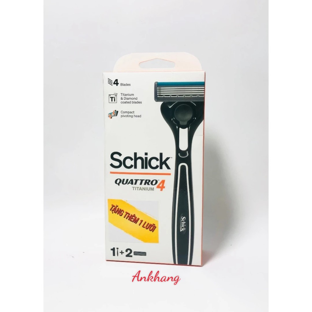 Dao cạo râu schick quattro titanium 4 lưỡi mẫu mới - hàng chính hãng