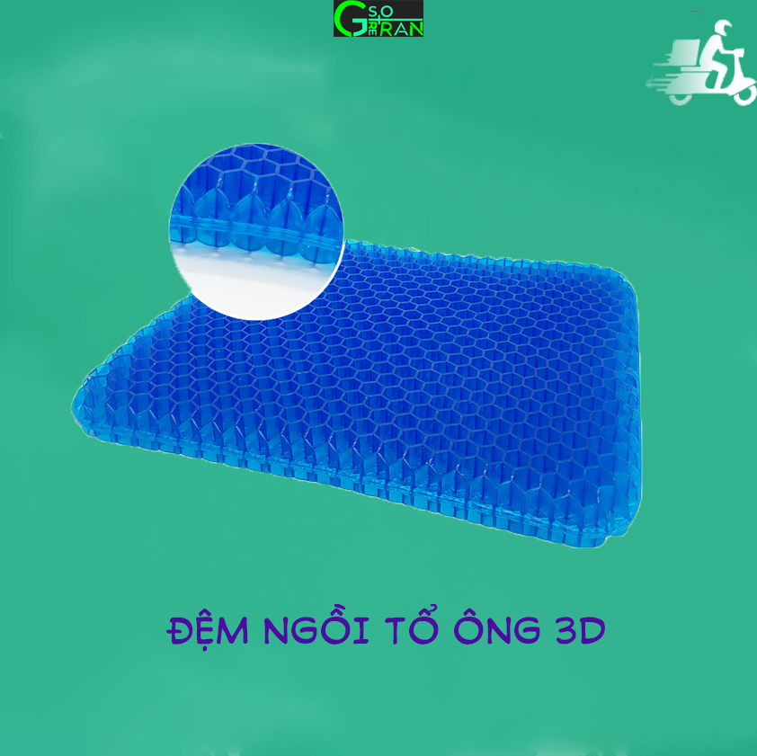 Đệm Gel Tổ Ong Lót Ghế Văn Phòng, Lót yên xe máy, xe ô tô -Đệm cao su non tổ ong lót ghế