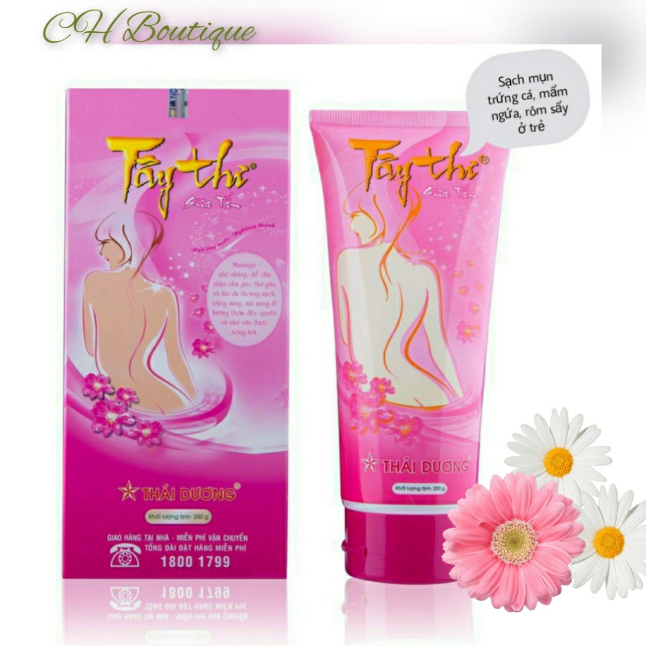 Sữa Tắm Tây Thi 200g, Dưỡng Trắng Mịn Da, Ngừa Mụn Trứng Cá, Viêm Tắc Lỗ Chân Lông, Chống Rôm Sẩy, Mẩn Ngứa, Sao Thái Dương, CH Boutique