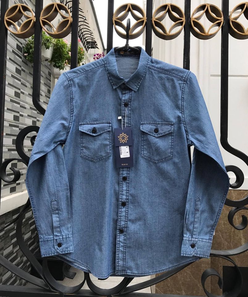 ÁO SƠ MI JEAN- ÁO BÒ GIẤY DÀNH CHO NAM DÀI TAY