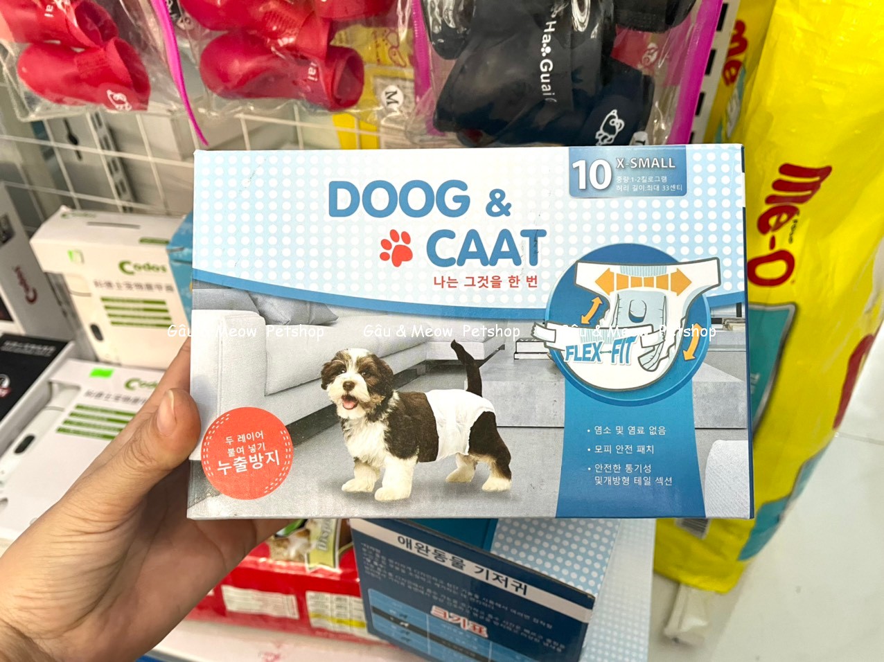 Bỉm quần tã quần sinh lý cho chó mèo Doog & Caat 4 size hộp 10 cái