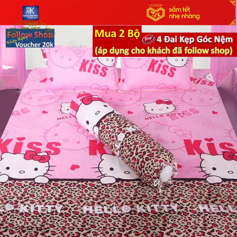 Bộ ga giường hello kitty da báo