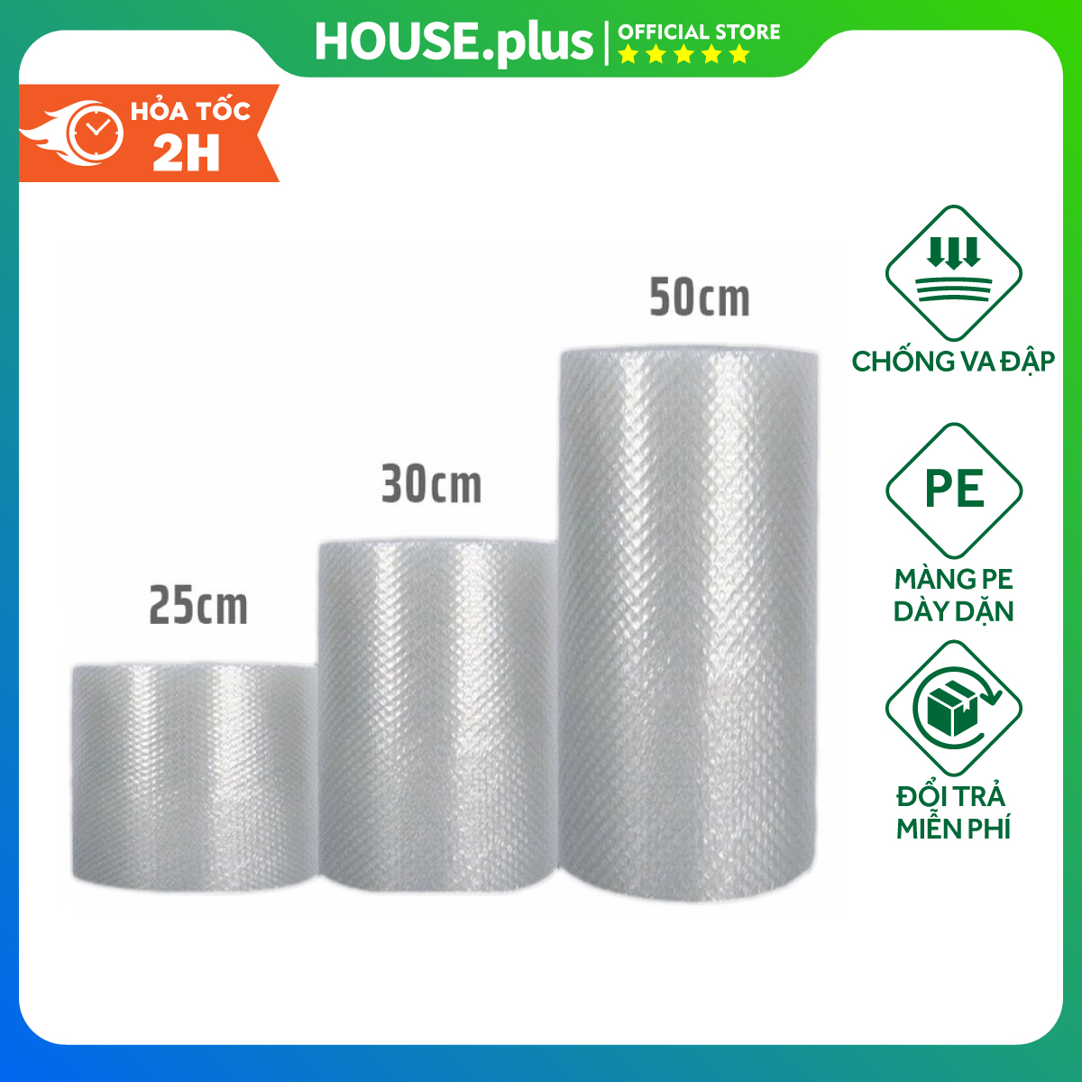 Xốp khí bọc hàng, cuộn xốp hơi chống sốc bọc hàng, bóng khí chống sốc loại dày các size