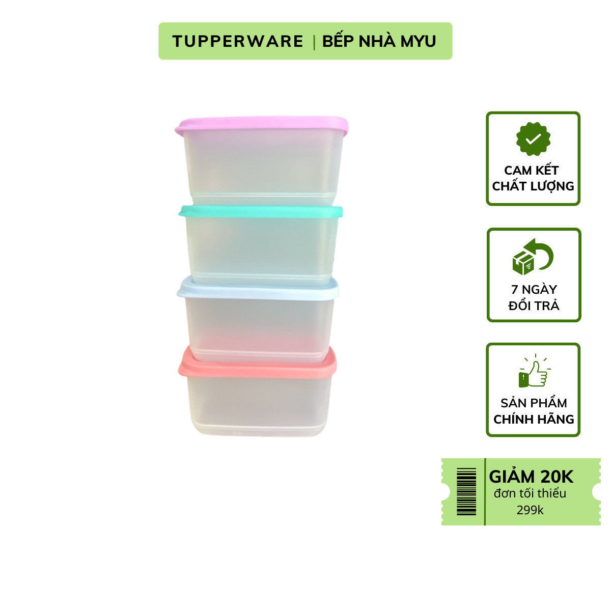 Bộ HộpTupperware Bảo Quản Thực Phẩm Cubix Mini Rectangular
