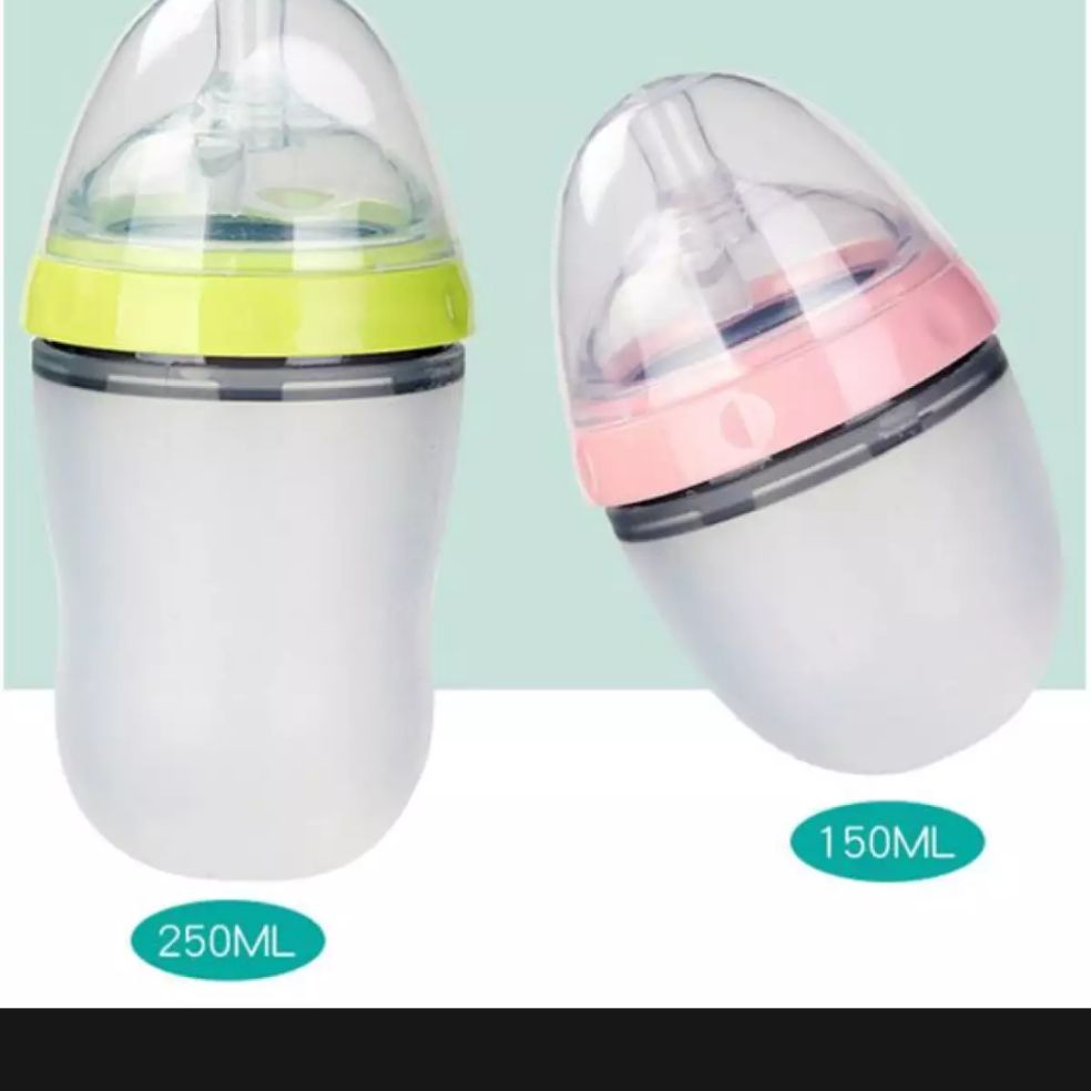 Bộ 2 bình sữa comotomo 150ml núm ti 1 tia và 250ml núm ti 2 tia hàng chính hãng siêu mềm cho bé