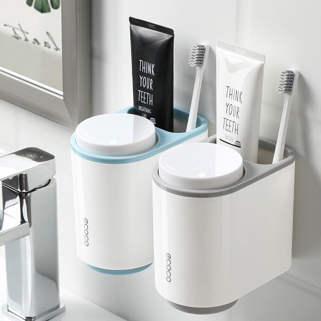 Kệ Để Bàn Chải Đánh Răng Ecoco Kệ Nhà Tắm Thông Minh Dính Tường Tiện Lợi Kệ Nhà Tắm Giá Treo Bàn Chải Kem Đánh Răng Tặng Kèm 2 Cốc