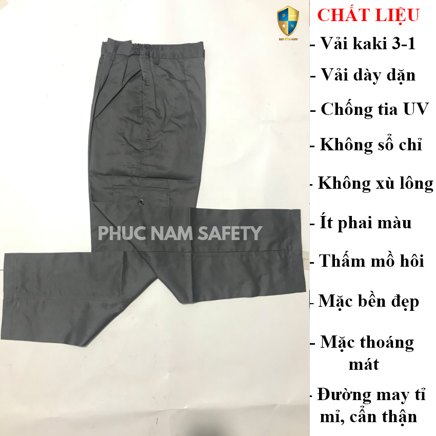 Quần bảo hộ lao động màu chì có túi hộp (Quần PN18), Quần bảo hộ lao động đẹp, Quần bảo hộ giá rẻ, Quầnbảo hộ lao động, đồng phục công nhân, đồng phục kỹ sư, đồng phục công ty, bảo hộ lao động Phúc Nam