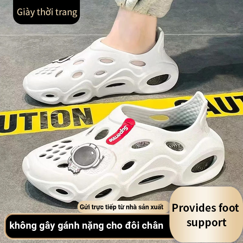 Sticker tạm thời hết hàng，EVA Dép Lỗ Xăng Đan Đi Ra Ngoài Đi Biển Cảm Giác Giẫm Gót Chống Hôi Thối Chống Trượt Thể Thao Mùa Hè Mẫu Nam Dép Lê Bít Mũi Mẫu Mới 2023
