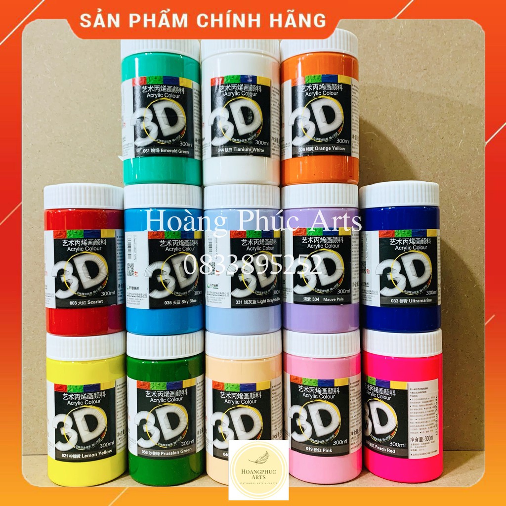 Màu acrylic 3d lọ 300ml