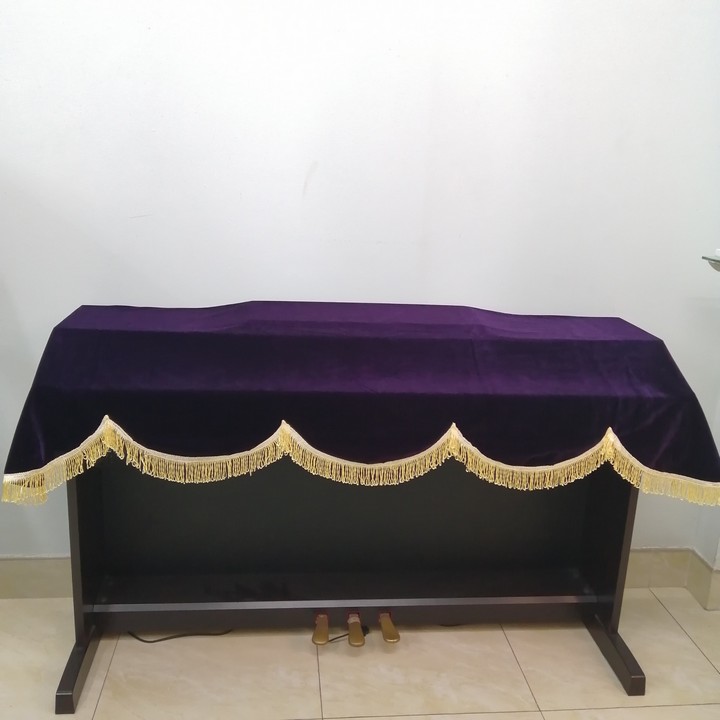 Khăn phủ đàn piano điện nhung tím oải hương