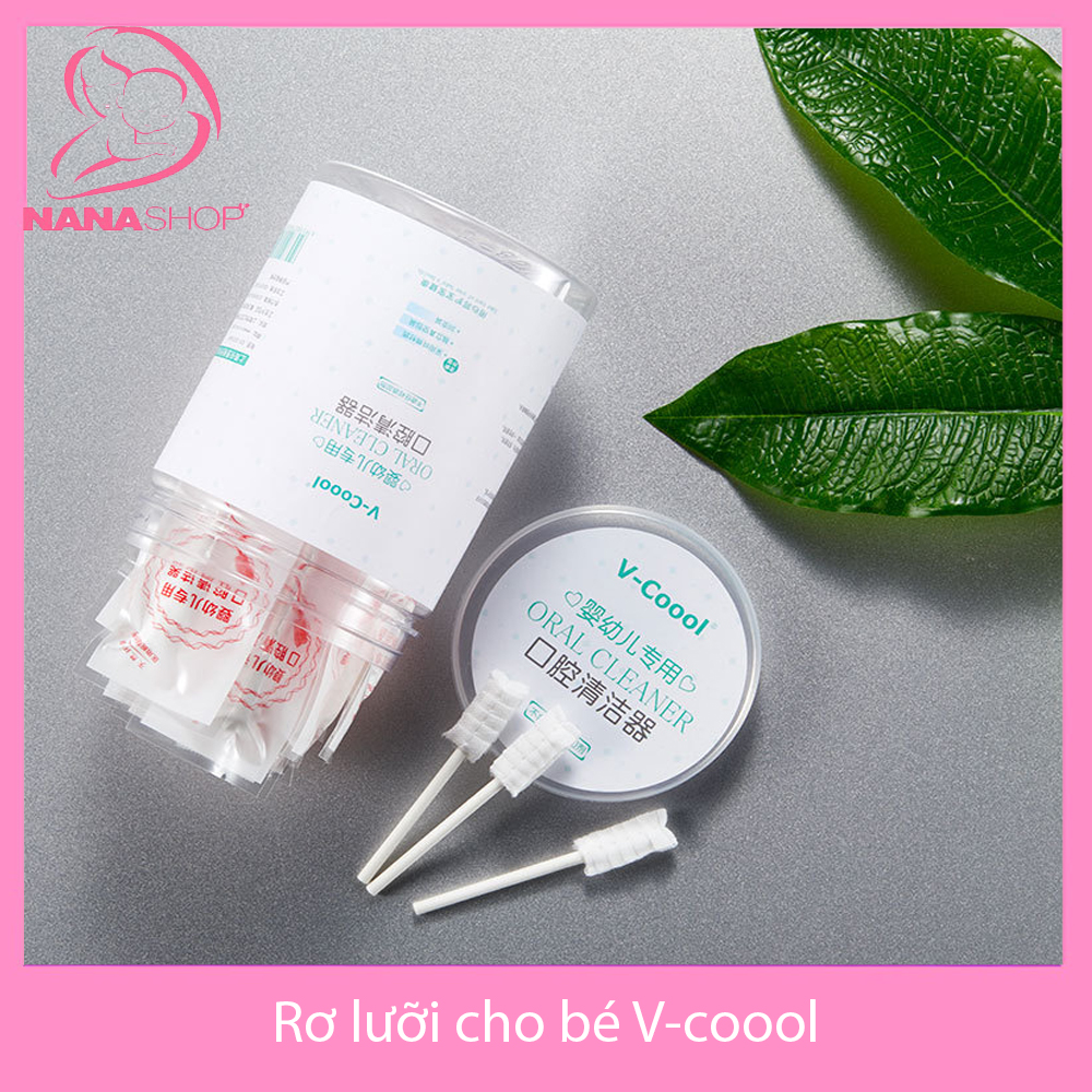 Rỡ lưỡi vệ sinh răng miệng cho bé Vcoool hộp 30 chiếc