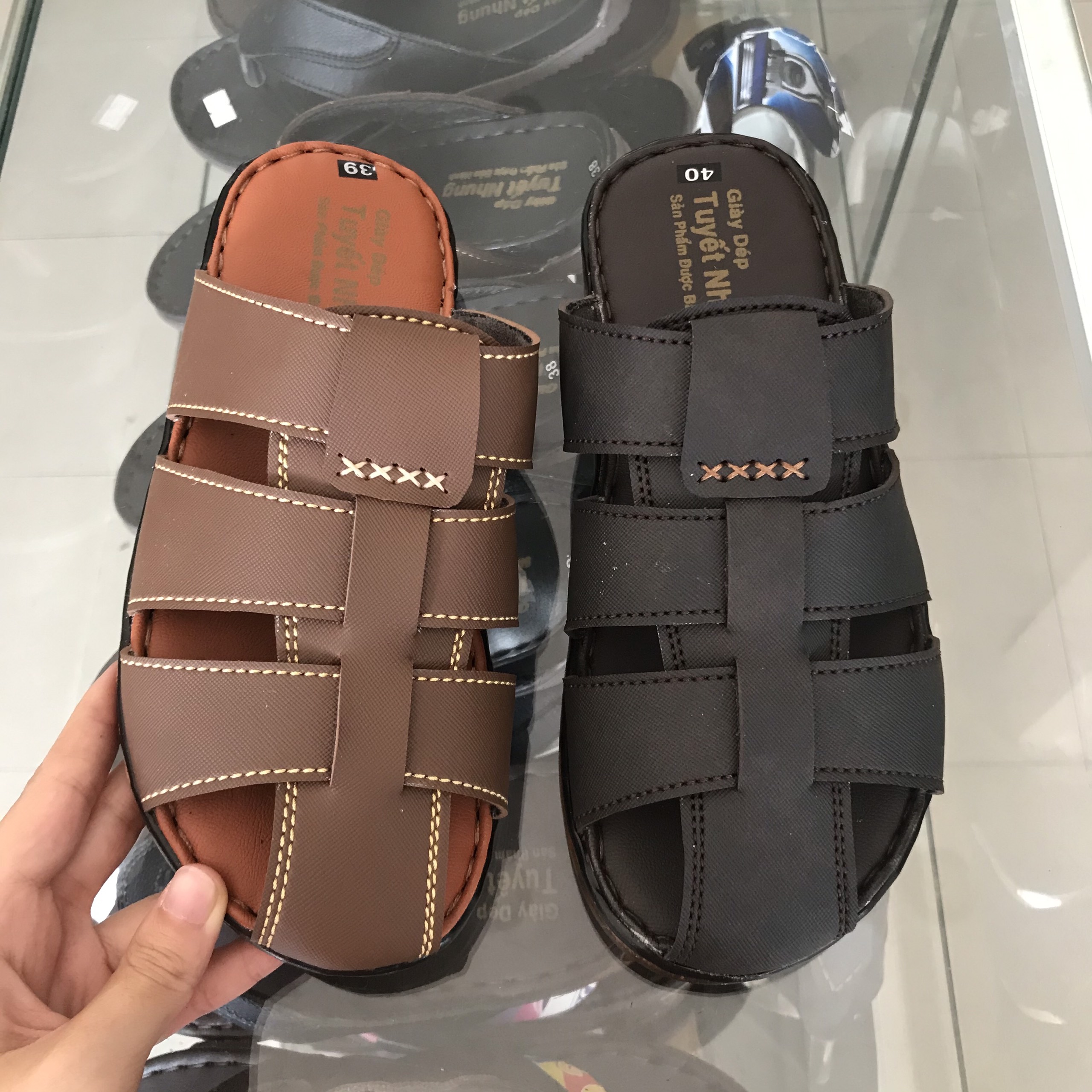 [HCM]Dép nam bít đầu khâu viền chắc chắn giá rẻ