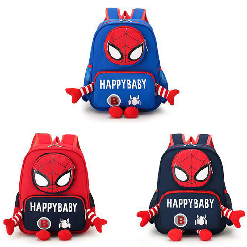 Balo đi học mầm non cho bé trai bé gáI hình người nhện 3D size 31cm