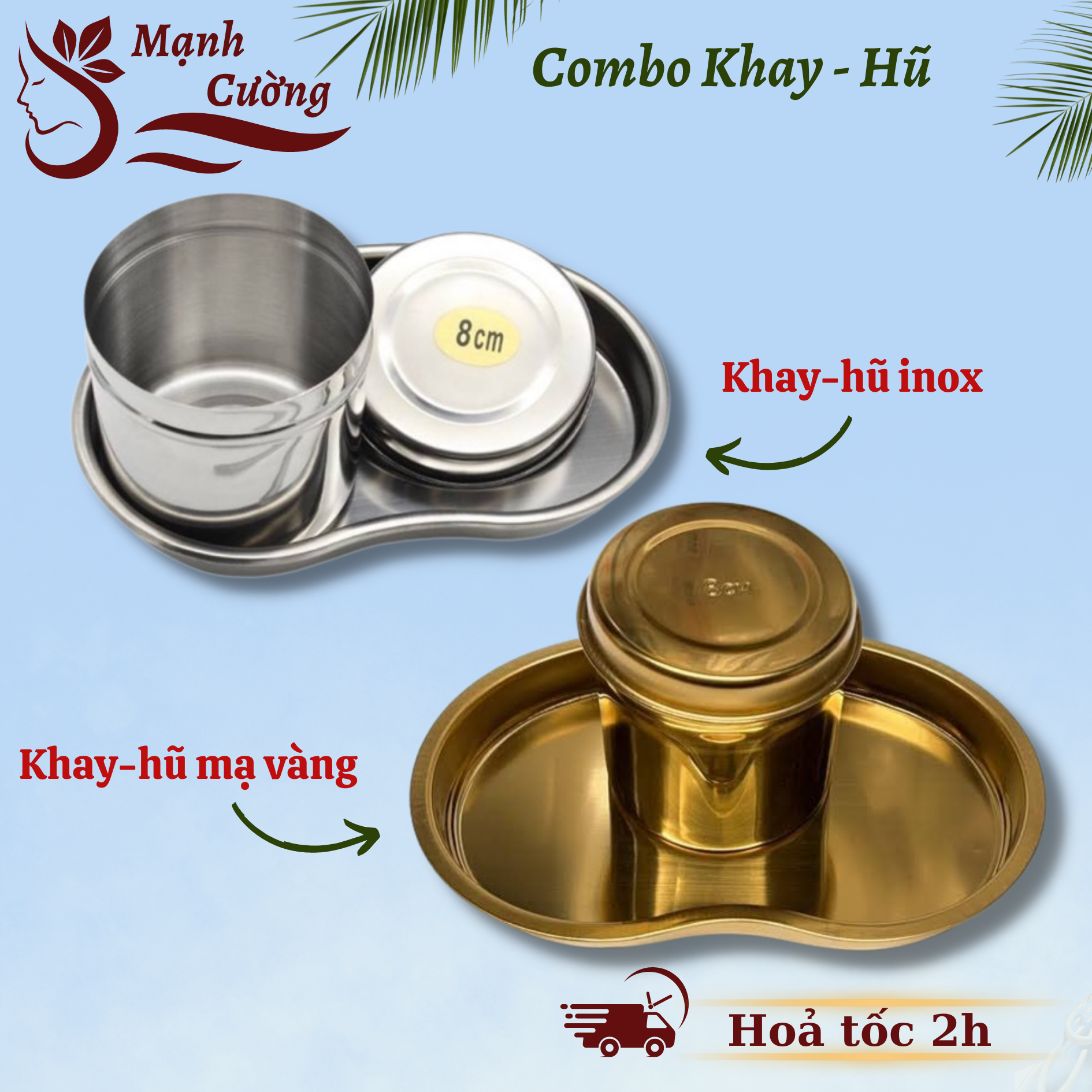 Hũ inox đựng bông Khay inox hạt đậu dùng trong y tế, spa