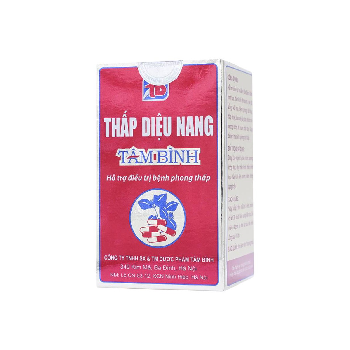 Hỗ trợ giảm đau thần kinh tọa dau thần kinh liên sườn thấp diệu nang tâm bình 60 viên