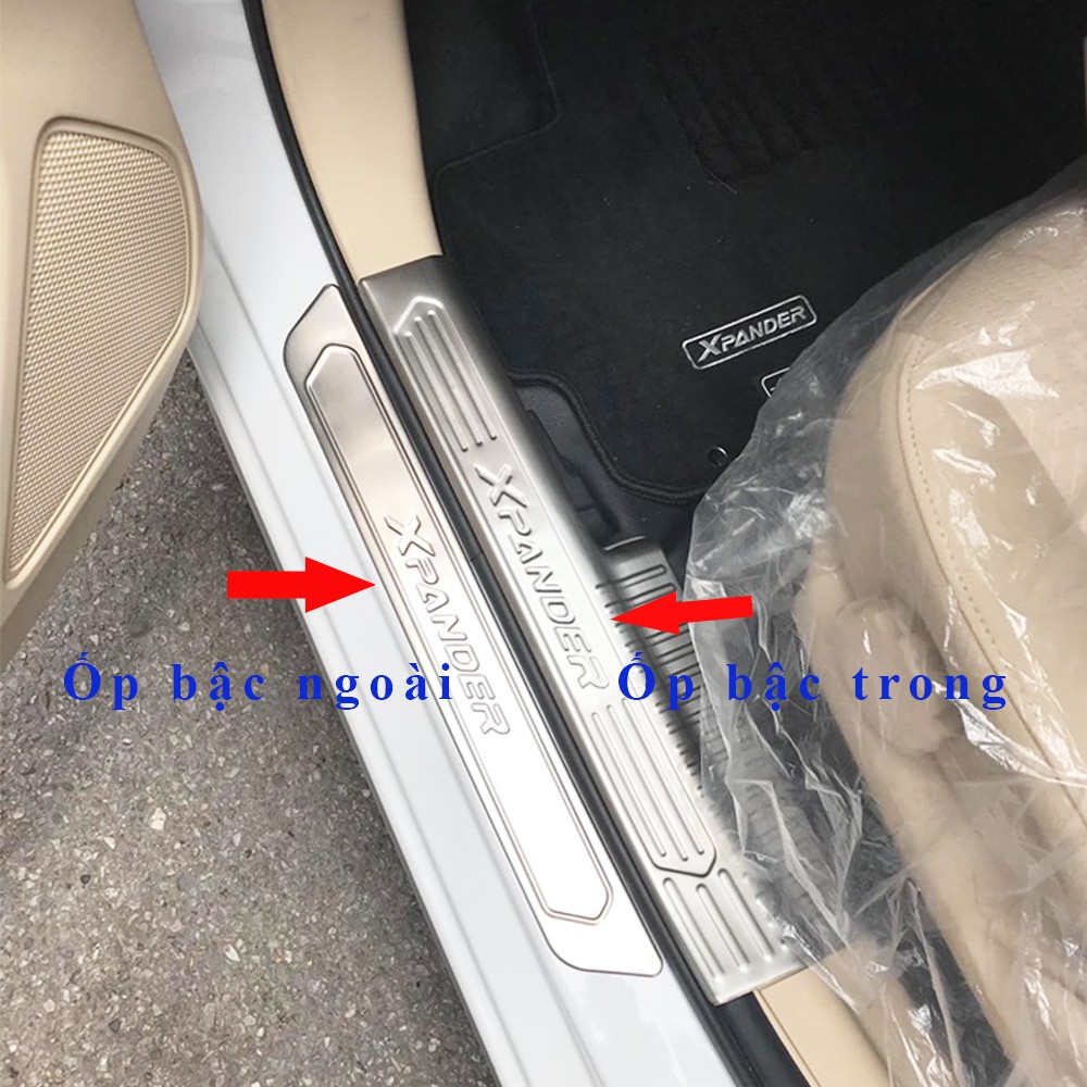 Ốp bậc cửa, nẹp bước chân xe Mitsubishi Xpander / Xpander cross 2018- 2022, 2023 hàng inox cao cấp
