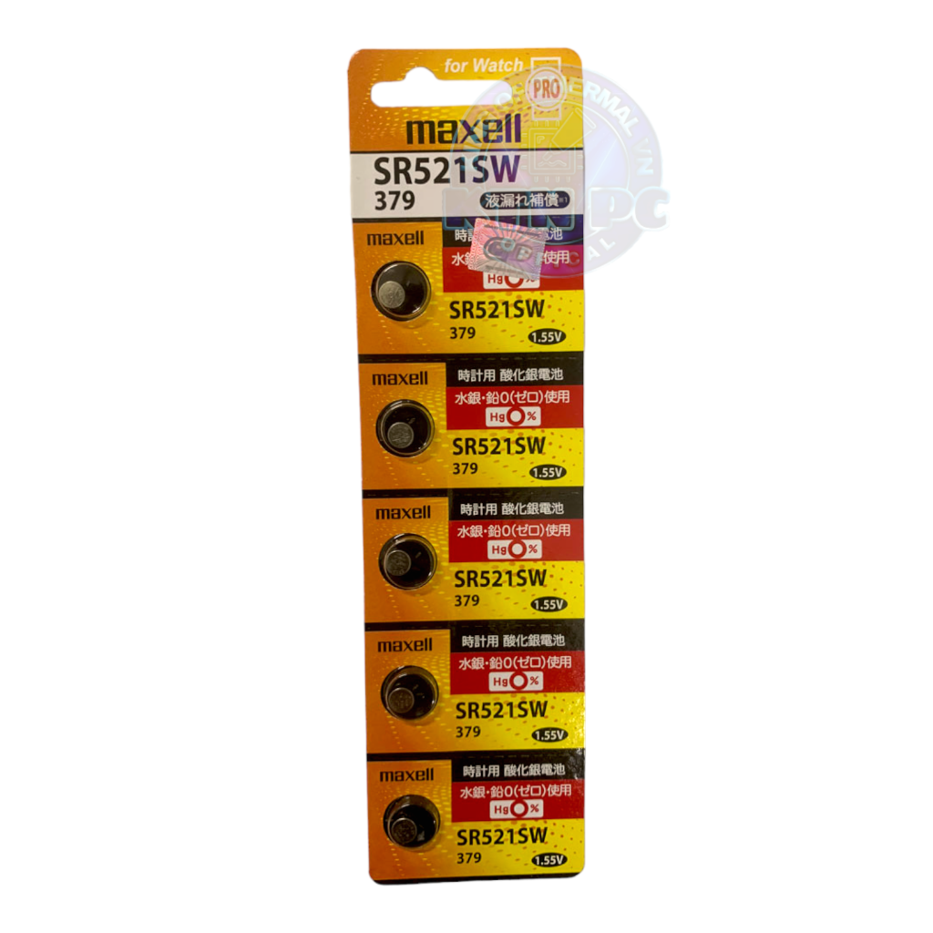 Pin đồng hồ Maxell SR521SW SR521 / 521 / 379 Xuất xứ Japan Hàng chính hãng