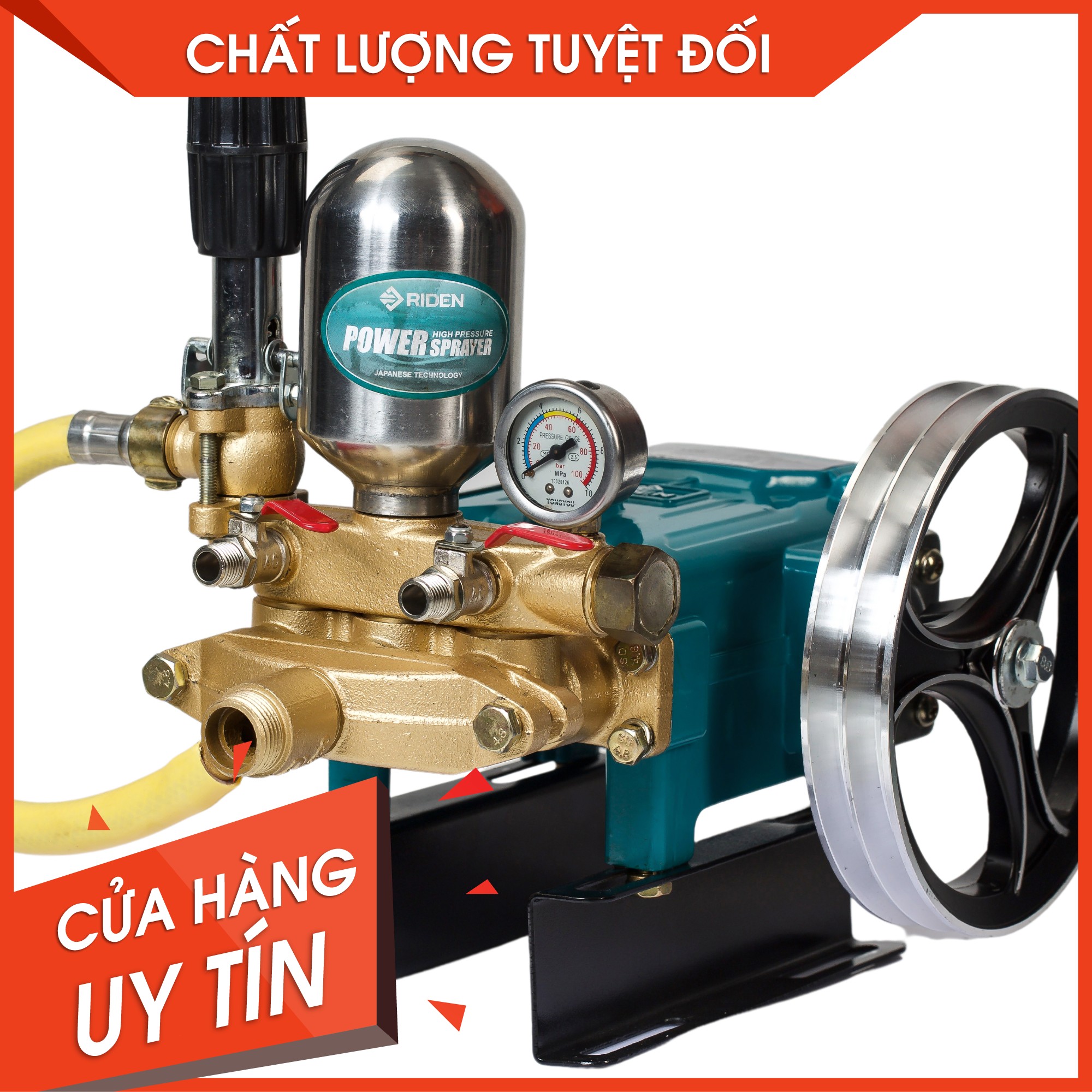 Đầu phun xịt áp lực có van hồi,đầu xịt rửa xe,piston inox 30,2hp,hiệu riden rd-a30h