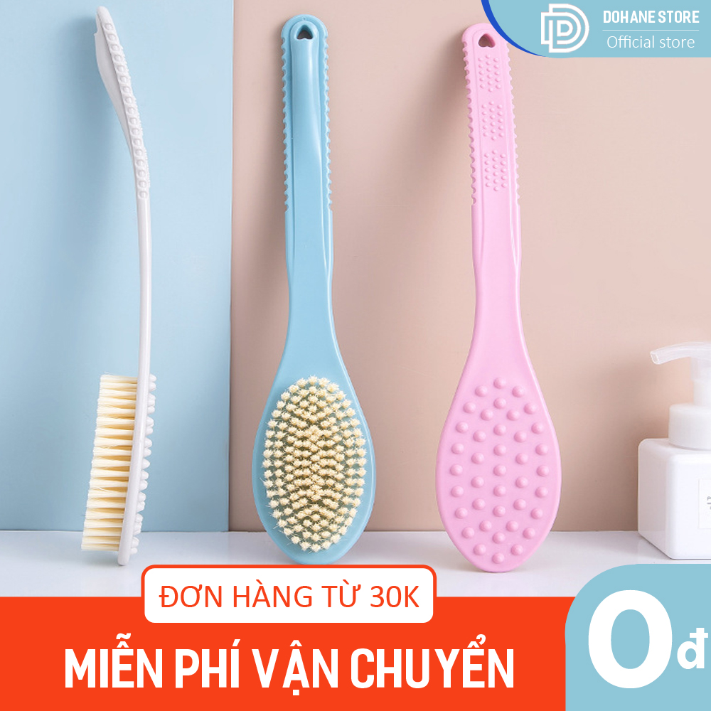 Cây bàn chải cọ lưng, chà lưng MJ58 Nhật Bản có đầu chà mềm và đầu Massage êm ái, dễ dàng vệ sinh lưng 5STAR