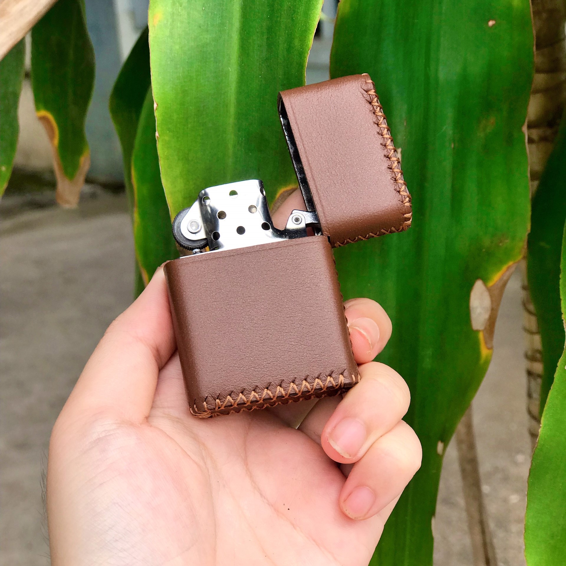 Bao zippo da bao da bật lửa zippo handmade làm theo yêu cầu bao da zippo bao zippo case