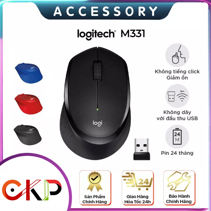 🔥Sale🔥 Chuột không dây không dây Logitech M331 Chất lượng cao 1:1 - Bảo Hành 1 tháng
