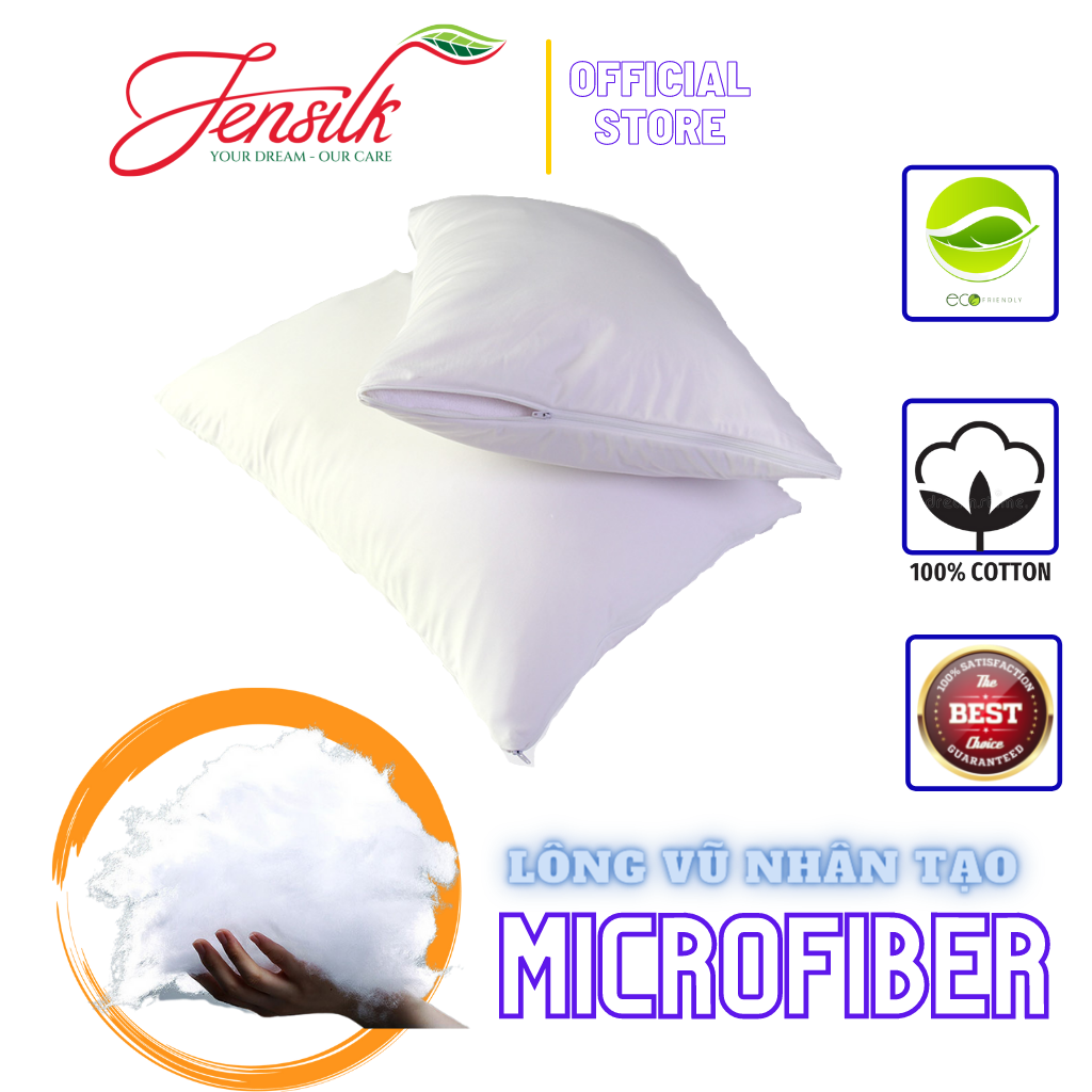 Ruột gối nằm Khách Sạn lông vũ nhân tạo cao cấp 40x60cm, siêu mềm, chuẩn khách sạn!