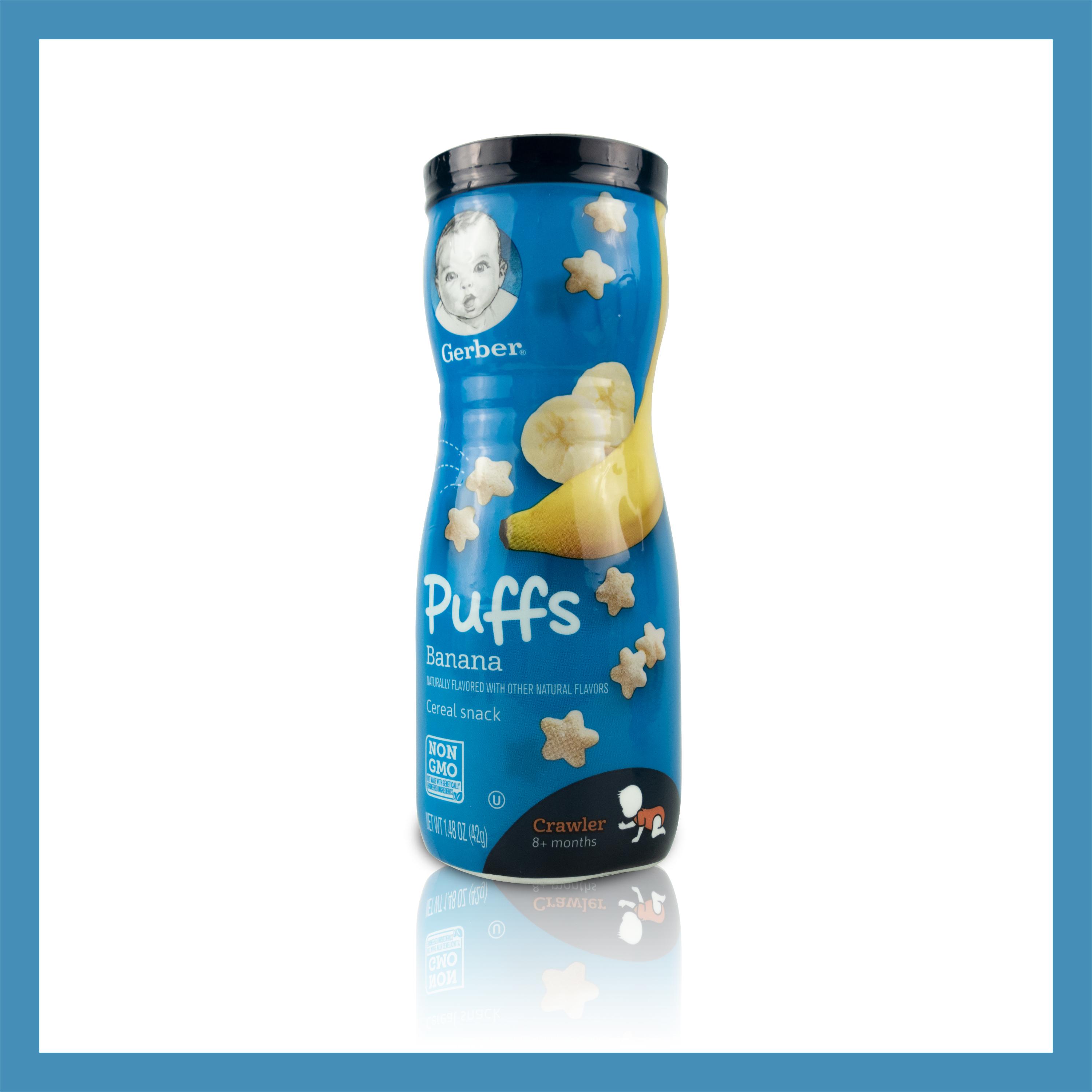 Bánh ăn dặm gerber puffs hình sao vị chuối