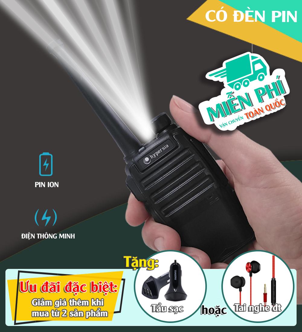 Bộ đàm mini Hypersia H1, bộ đàm giá rẻ 16 kênh, khoảng cách 0.5km đến 2km, đã dò sóng bộ đàm, mua sử dụng ngay.