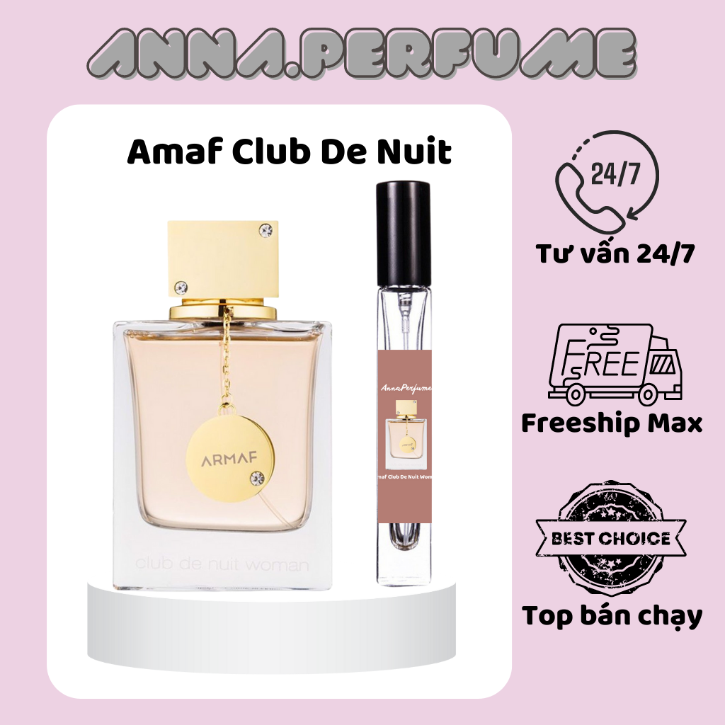 Nước hoa nữ Armaf Club de Nuit Woman EDT chiết 10ml, 20ml Mẫu thử nước hoa chiết Intense EDP cao cấp hương hoa thơm lâu