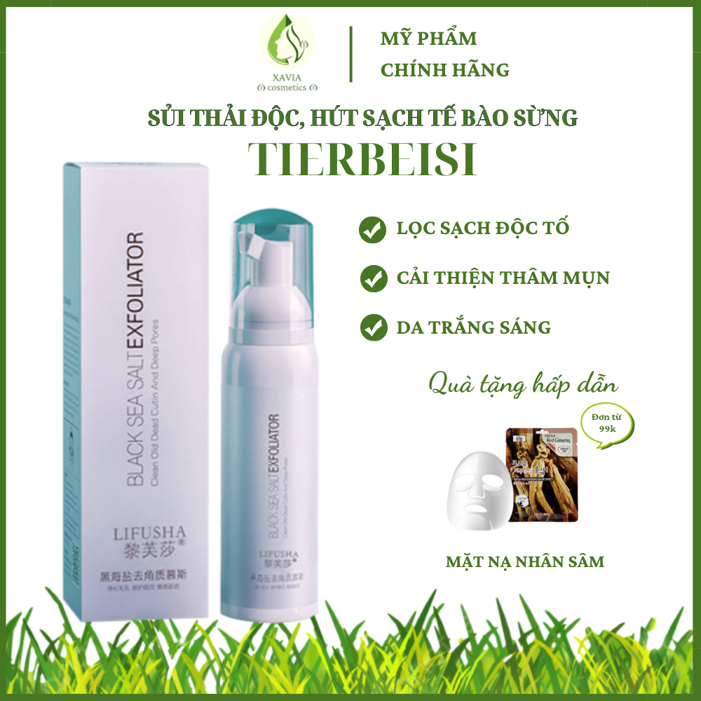 Sủi thải độc, hút sạch tế bào sừng tierbeisi, lọc sạch độc tố, cải thiện thâm mụn, da trắng sáng - xaviacosmetics