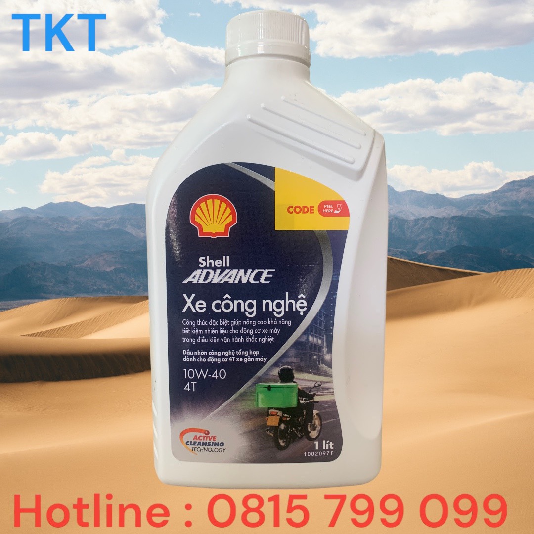 Shell advance techbike 10w-40 dung tích 1l