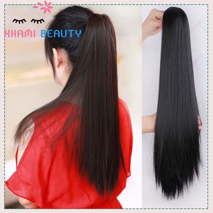 Tóc giả nữ, tóc giả ngoặm thẳng suôn mượt dài 55cm