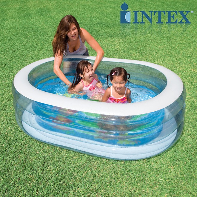Intex 57482 16346cm bể bơi phao hình oval cho bé bể bơi trẻ em bể bơi trong suốt 57482.