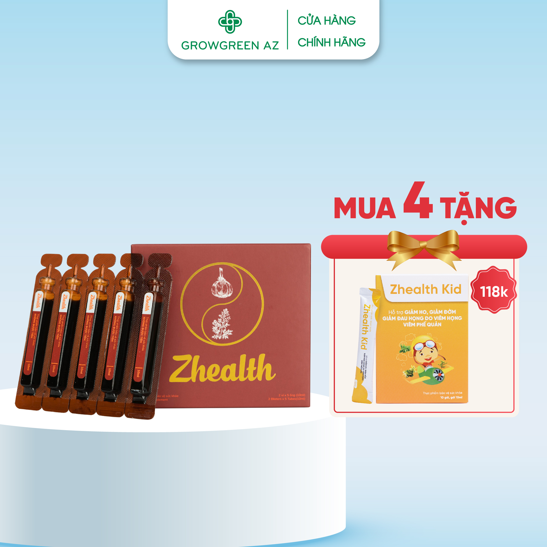 (Combo 05 Hộp) Siro Ho Xuyên Tâm Liên Zhealth Bổ Phổi, Tăng Miễn Dịch, Tăng Đề Kháng Hệ Hô Hấp(10ml/ống)