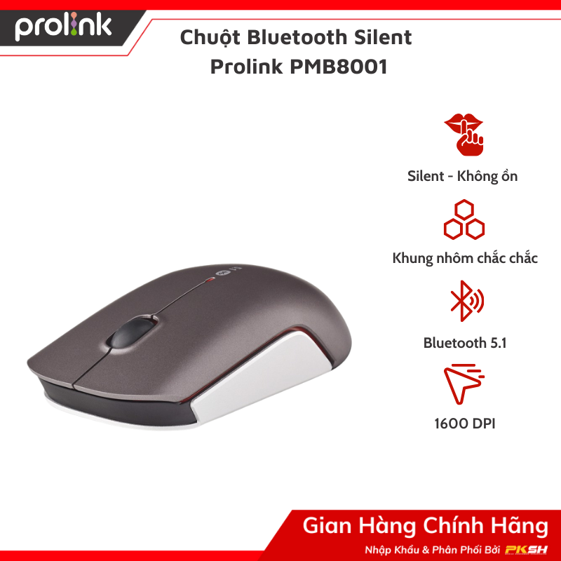 Chuột Bluetooth Silent Prolink PMB8001 - Hàng chính hãng