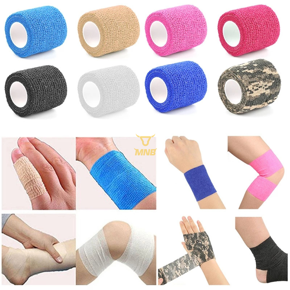 Băng keo thể thao quấn cổ chân cổ tay ngón tay đầu gối chống căng cơ xốp mềm co dãn đa màu cho vận động viên tập luyện thể thao