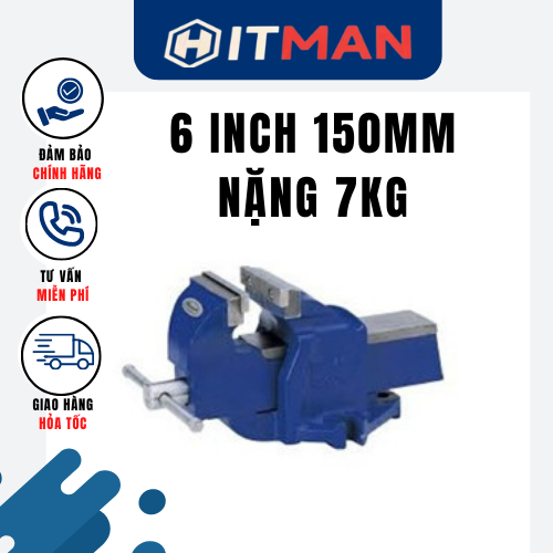 Ê tô, kẹp bàn, bàn nguội cố định HITMAN 6 inch 150mm nặng 7Kg