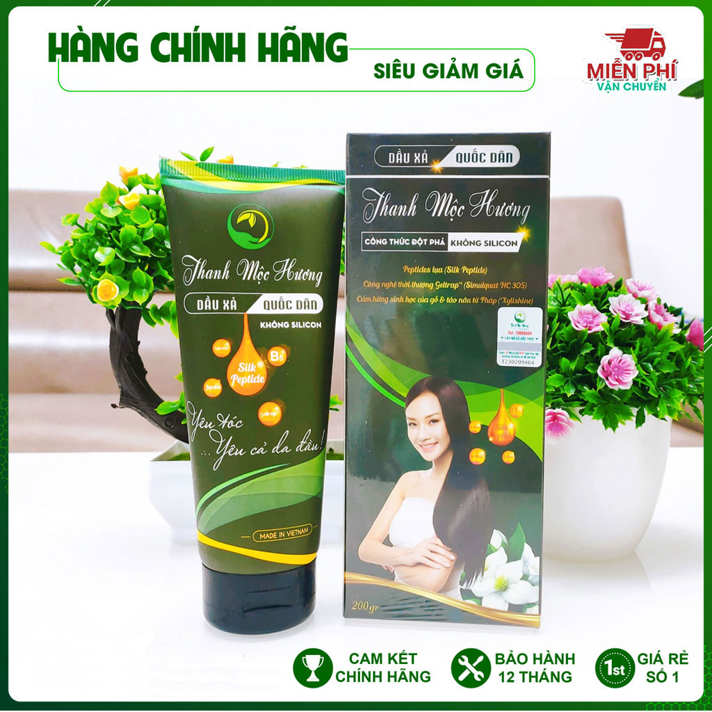 Dầu xả Thanh Mộc Hương không silicon hoàn toàn từ thiên nhiên phục hồi tóc hư tổn cấp ẩm cho tóc