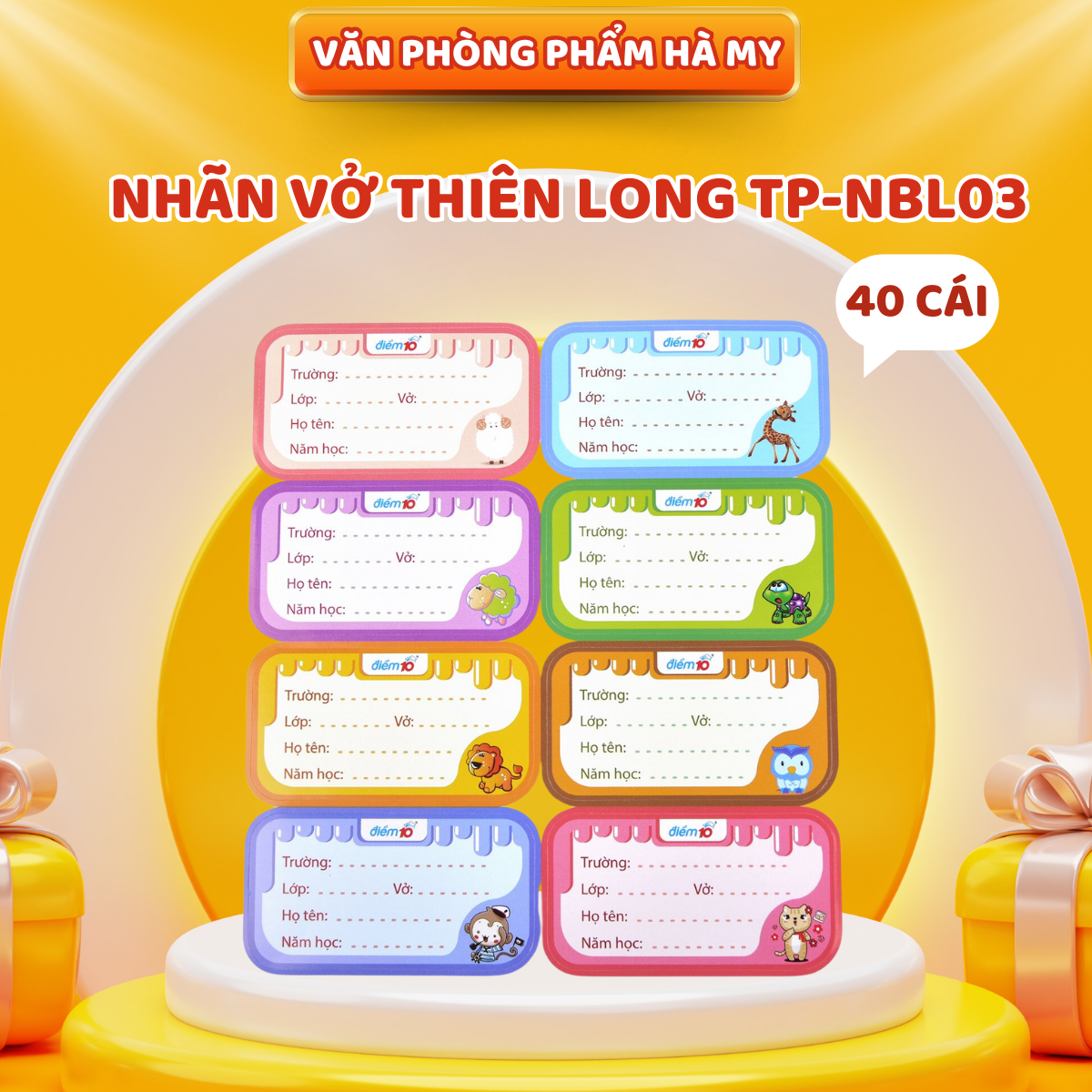 Nhãn vở điểm 10 thiên long tp-nbl03