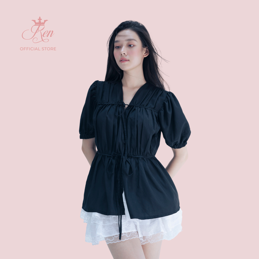 Ren by tee - áo tay phồng rút dây