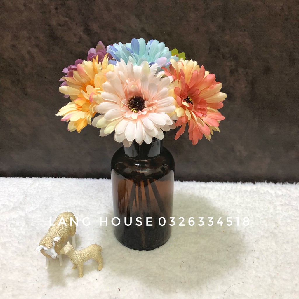Hoa giả hoa lụa - hoa đồng tiền dài 25cm trang trí nhà cửa