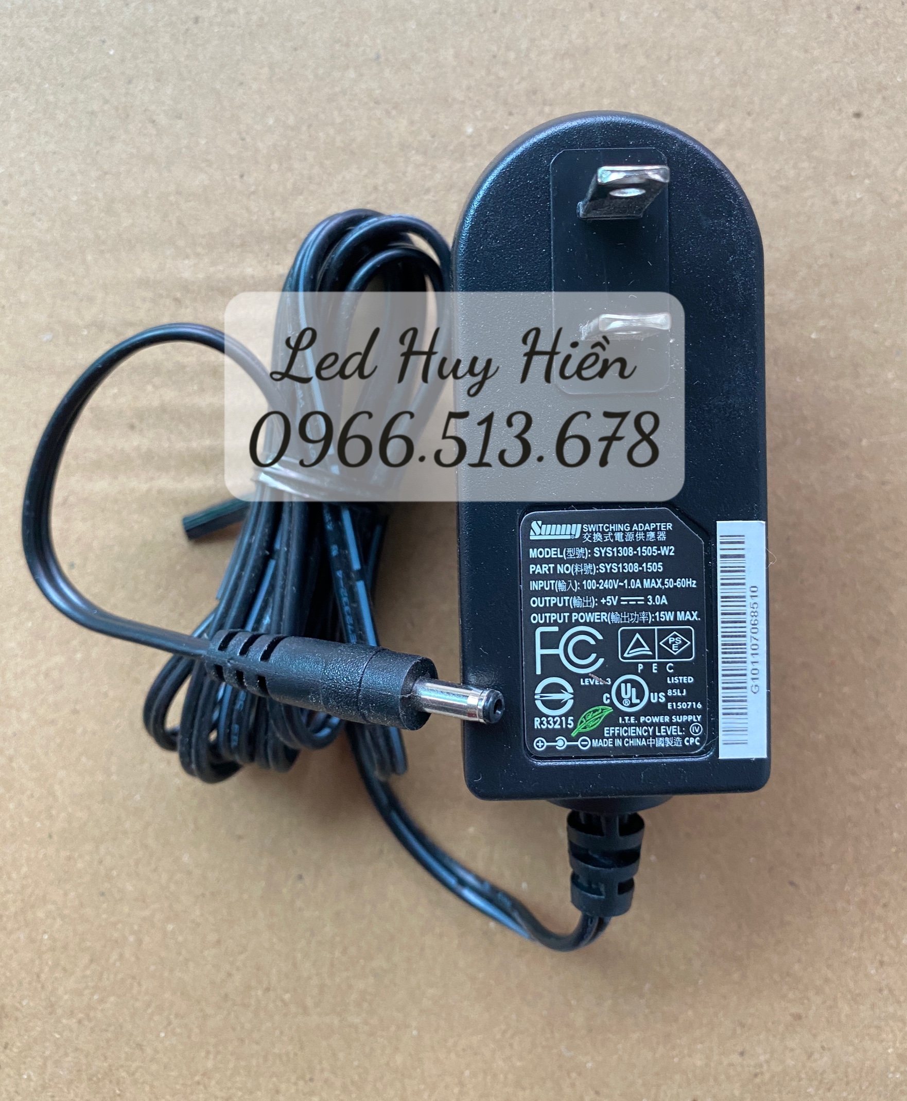 Nguồn Sunny adapter 5V 3A - 5V 15W, nguồn nhựa 5v3a chạy cho led