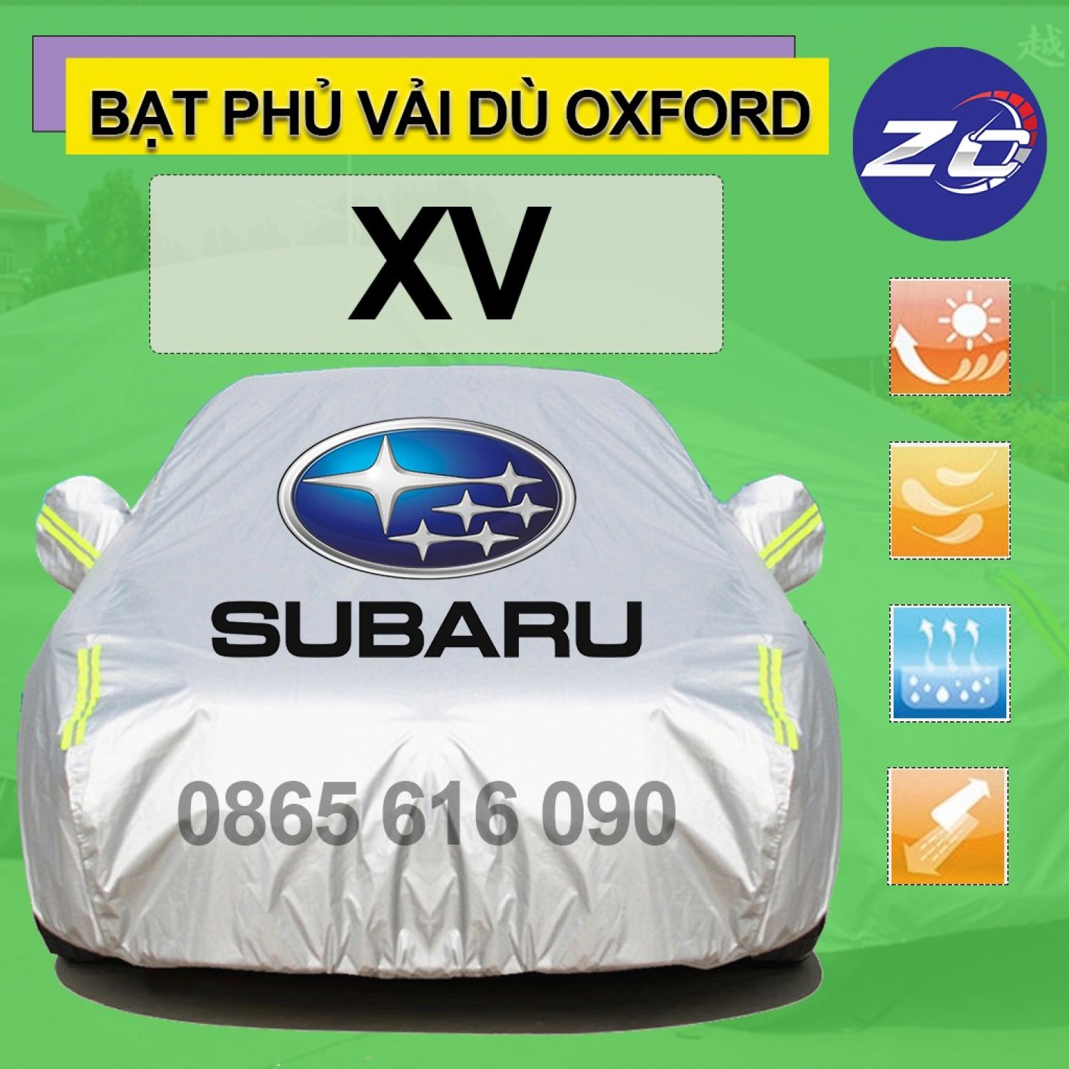 Bạt trùm xe ô tô Subaru XV vải dù oxford cao cấp áo trùm che phủ xe hơi, bạc phủ xe ô tô chống nóng,mưa,bụi, bạt phủ ô tô vải dù oxford bảo vệ oto xe hơi để ngoài trời, bat phu oto, bat che oto xe hơi hàng sẵn giao nhanh