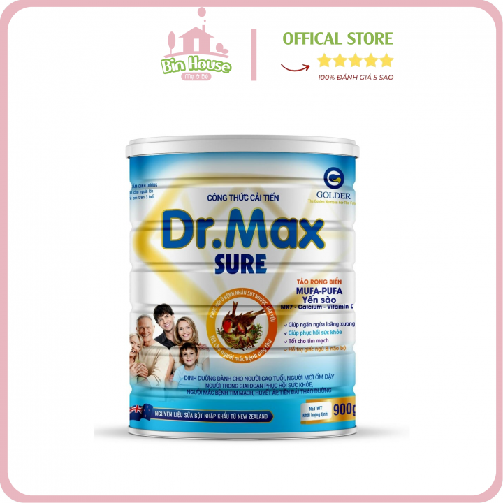 Sữa dinh dưỡng dr max sure 900g dành cho gia đình bạn