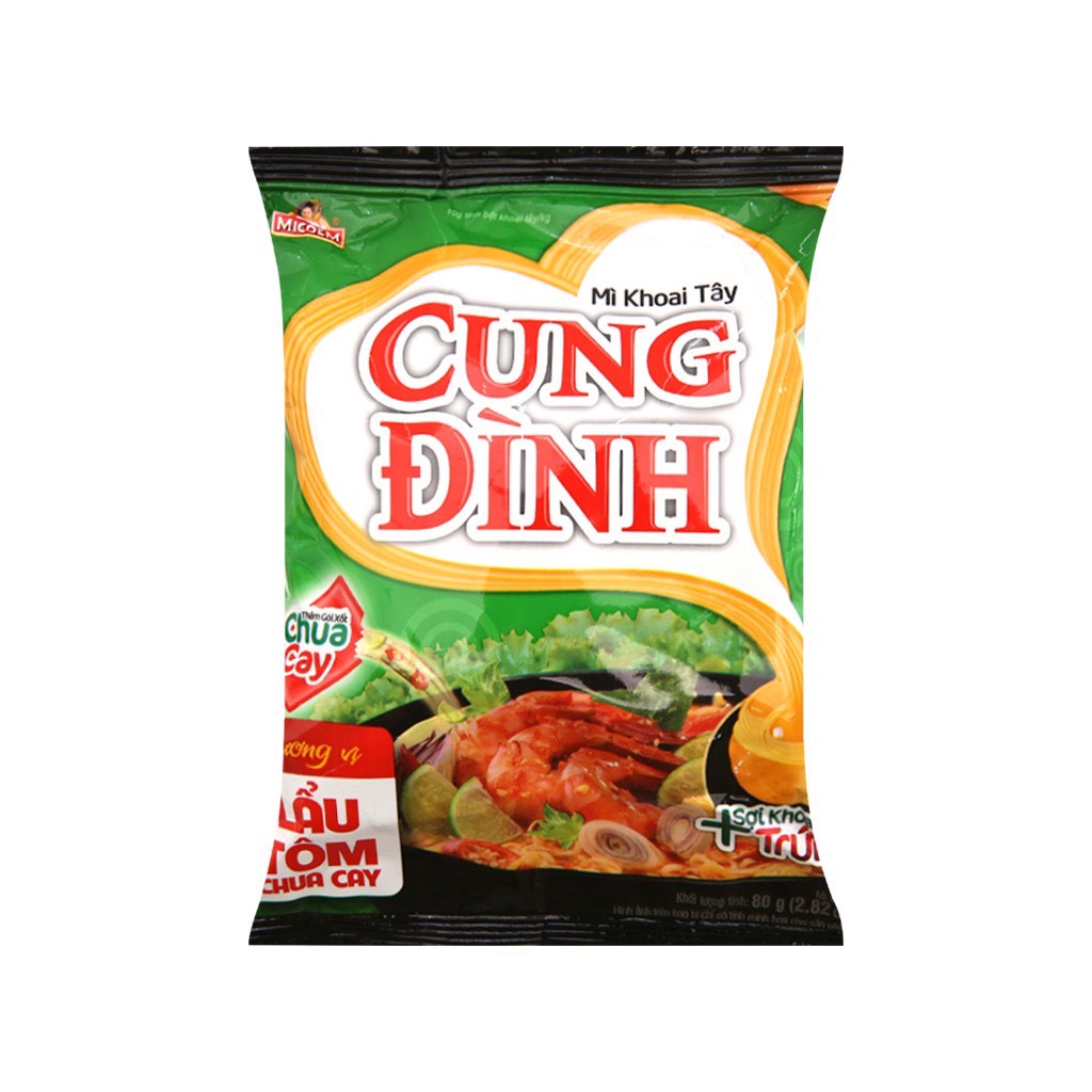 Thùng 30 gói mì tôm cung đình giao vị ngẫu nhiên.