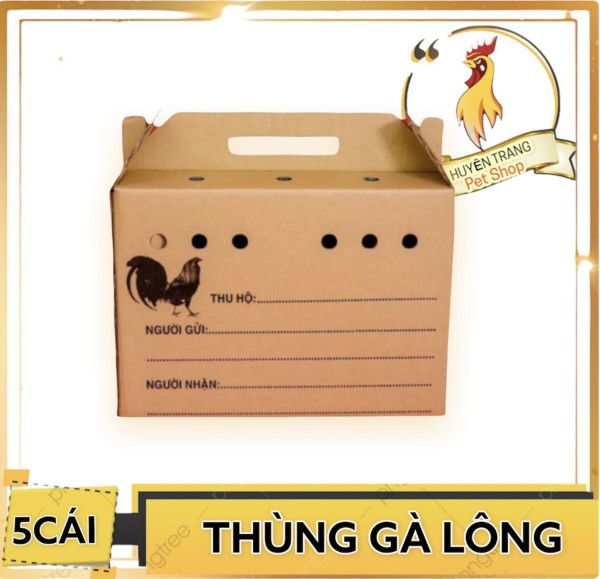 Combo 5 cái thùng giấy gà lông kích thước dài 60cm - cao 40cm - rộng 25cm