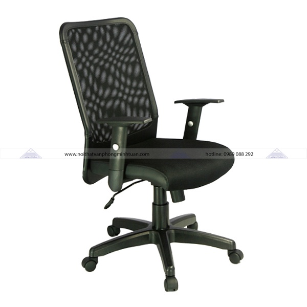 Ghế Xoay CÔng Sở Văn Phòng Lưới Viền Da GX06-M Cụm Chân Ghế Được Thiết Kế Sử Dụng Bộ Piston Khí Nén