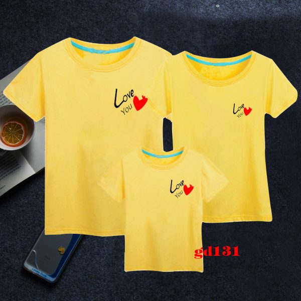 thiết kế mẫu in áo gia đình logo Love You